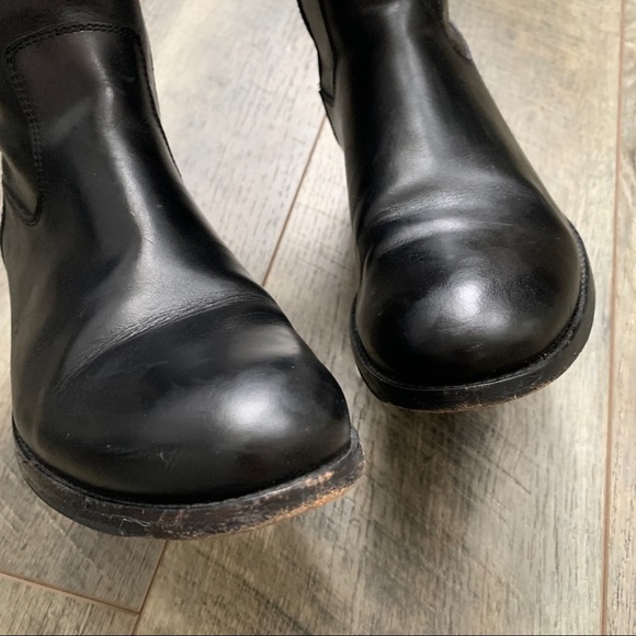 Frye Molly Button Black Leather Tall Riding Boot 7 1/2B - Picture 8 of 12